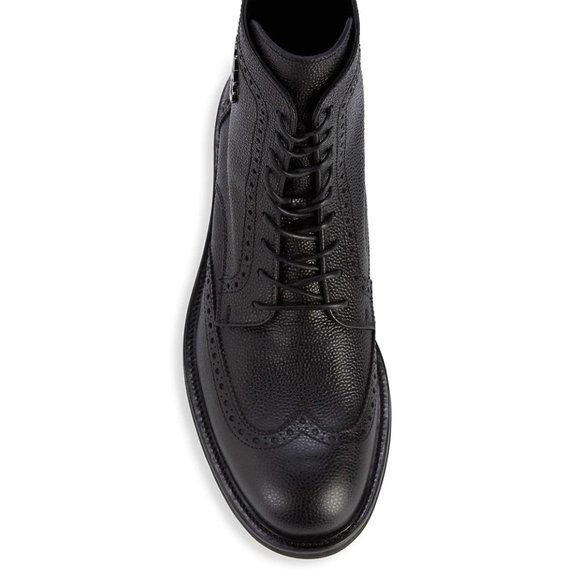 ROBERTO CAVALLI 💥 Wingtip Pebbled - Genuine Leather Combat Boots J1810/1580 - Picture 2 of 6